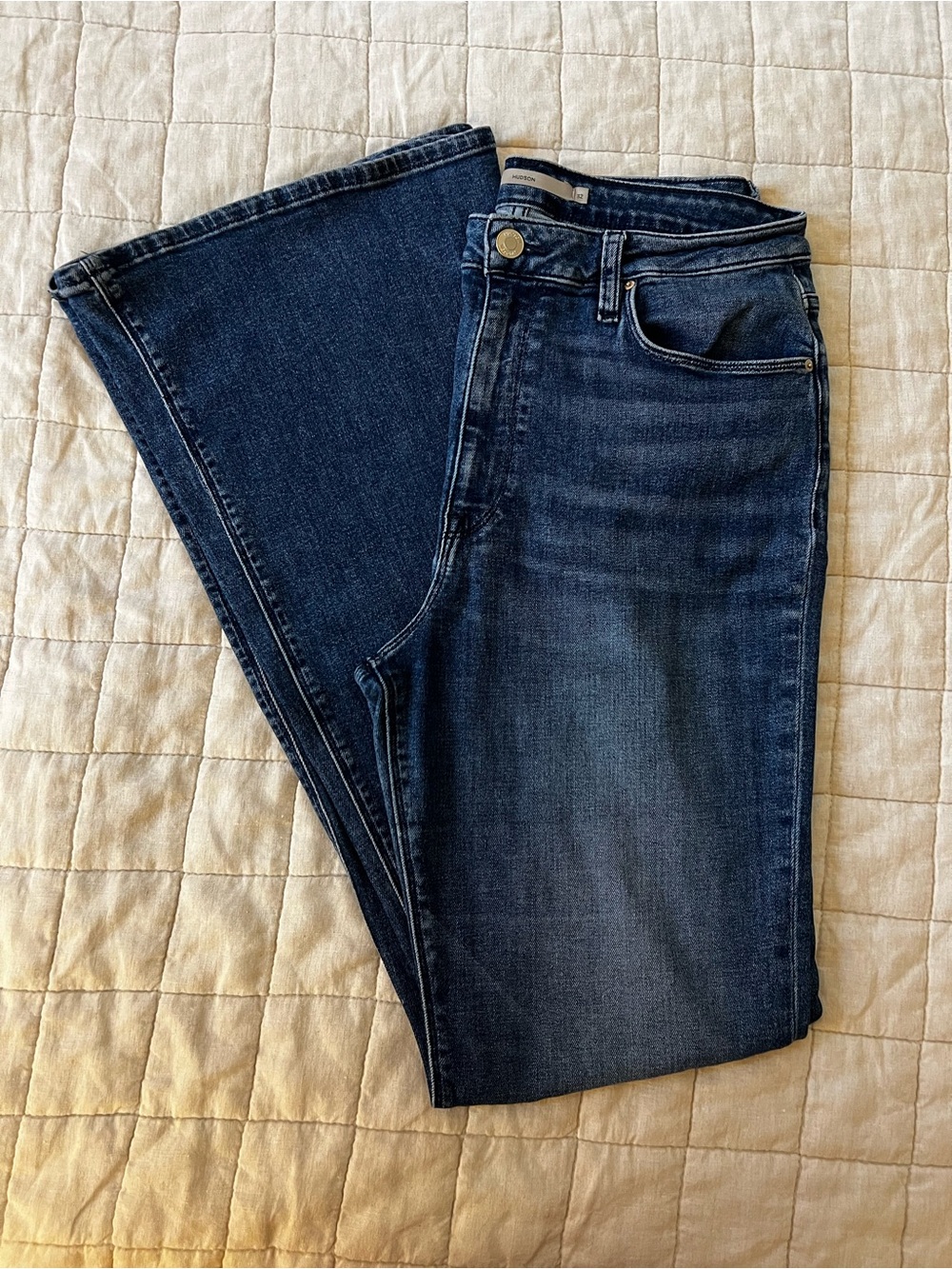 Hudson Jeans Dark Blue Wide-Leg Flare Jeans